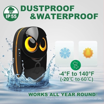 Sonerie wireless pentru ușă - rază lungă, rezistent la apă, alimentare cu baterie, HB-808A/808B