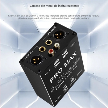 Izolator audio pe 2 canale cu eliminator de zgomot — conectori XLR și RCA, TITAK HTA001MAX