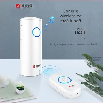 Sonerie wireless — model Y7+F55, 3 baterii AA, 5V, 39 melodii, rază: vile, magazine, case, birouri, săli de conferințe