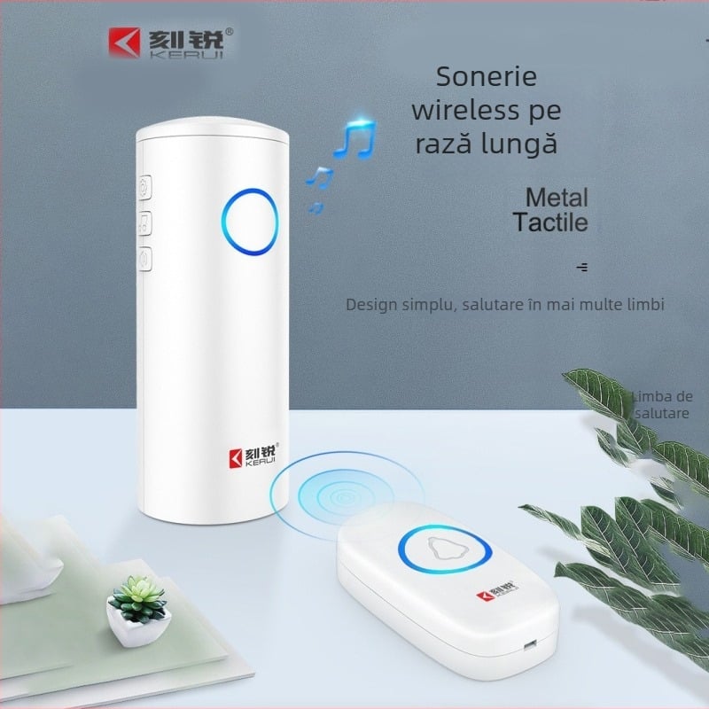 Sonerie wireless — model Y7+F55, 3 baterii AA, 5V, 39 melodii, rază: vile, magazine, case, birouri, săli de conferințe