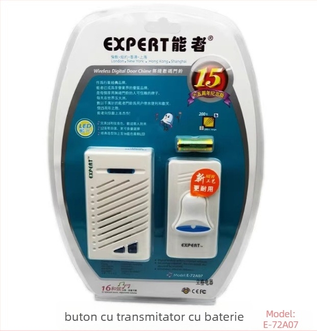 Able 72A07 Sonerie wireless – model 72A07, potrivită pentru case, magazine și clădiri de birouri