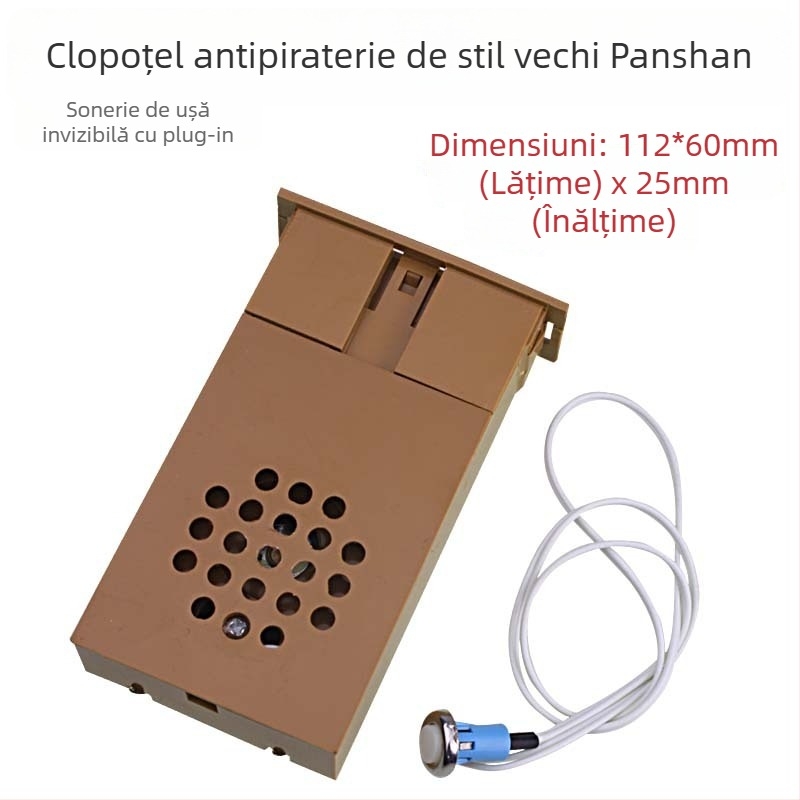 Sonerie pentru ușa de intrare, analog Ding-Dong, alimentare cu 3 baterii AA (4.5V), potrivită pentru intrare, fără funcții inteligente