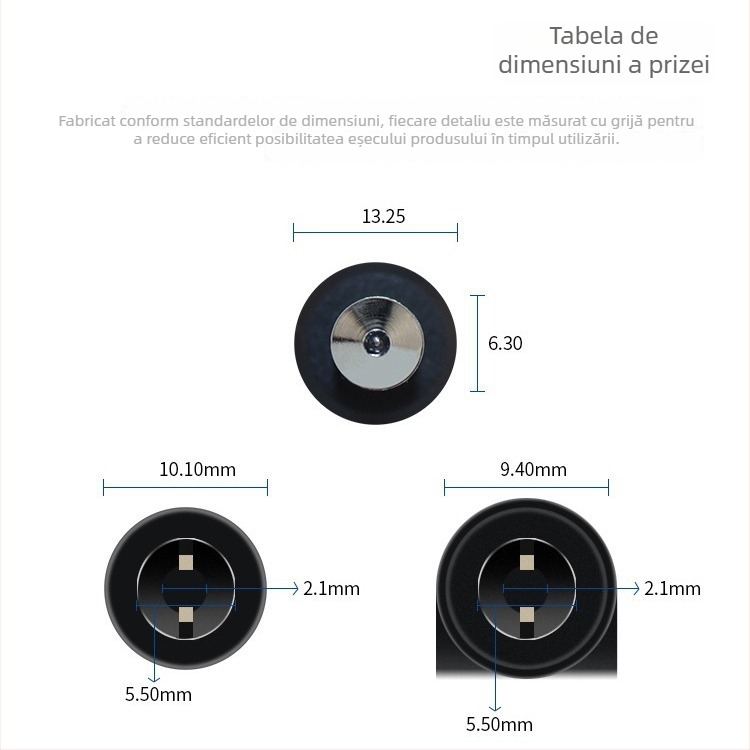 Cablu 6,35 mm mono către DC pentru chitară/microfon, 2 conductori, cupru pur, izolație PVC, 80°C