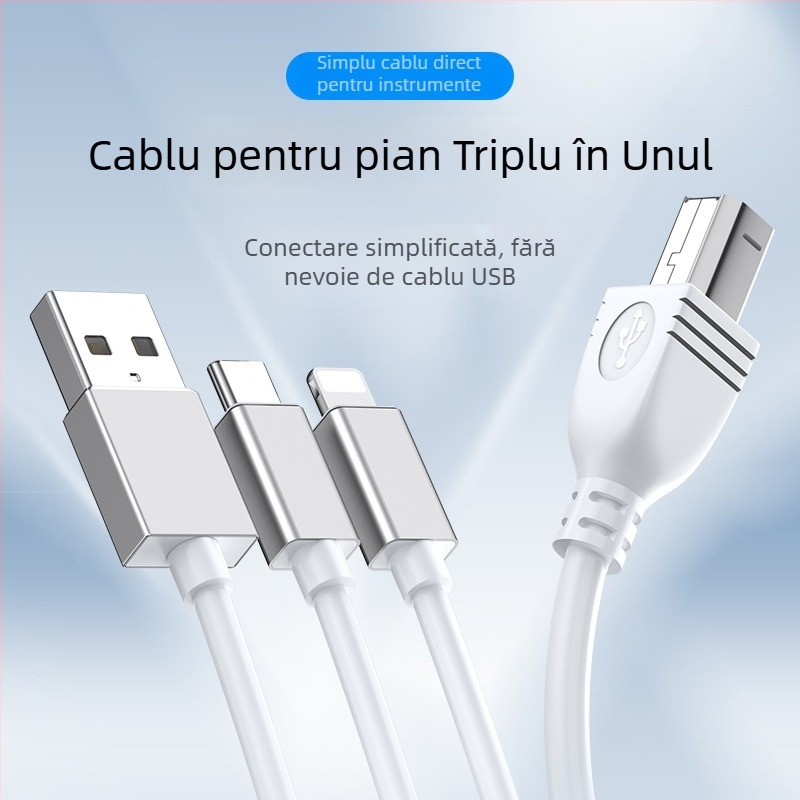 Interfață audio MIDI pentru Apple - splitter OTG Lightning și USB-C, 1 la 3, aliaj din aluminiu, USB 2.0, cip 3959