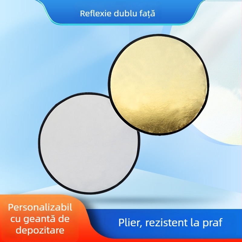 Reflector pliabil 2 în 1 pentru fotografie, taftă de poliester, 0,2 kg, pentru interior și exterior