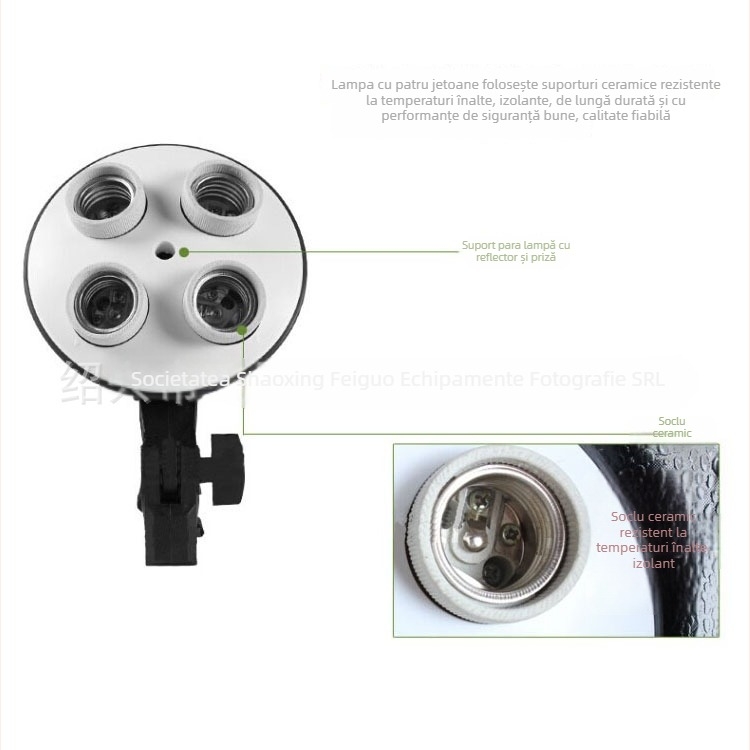 Card Shadow Kit Iluminare Softbox cu 4 lumini – set dual pentru studio portret