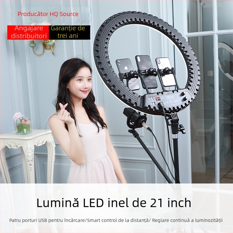 Lumină LED de umplere HQ-21N, 72W, 110-240V, pliabilă, pentru live streaming / frumusețe / fotografie