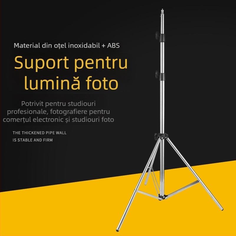 Figure Fit stativ de iluminat pentru fotografie din oțel inoxidabil și ABS, 3 segmente, capacitate de încărcare 2–4 kg, greutate 1 kg