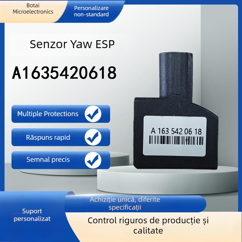 A1635420618 Senzor de accelerare și ESP‑Yaw pentru Mercedes-Benz, sistem de suspensie a șasiului, ±1.7g, 1175 mV/g