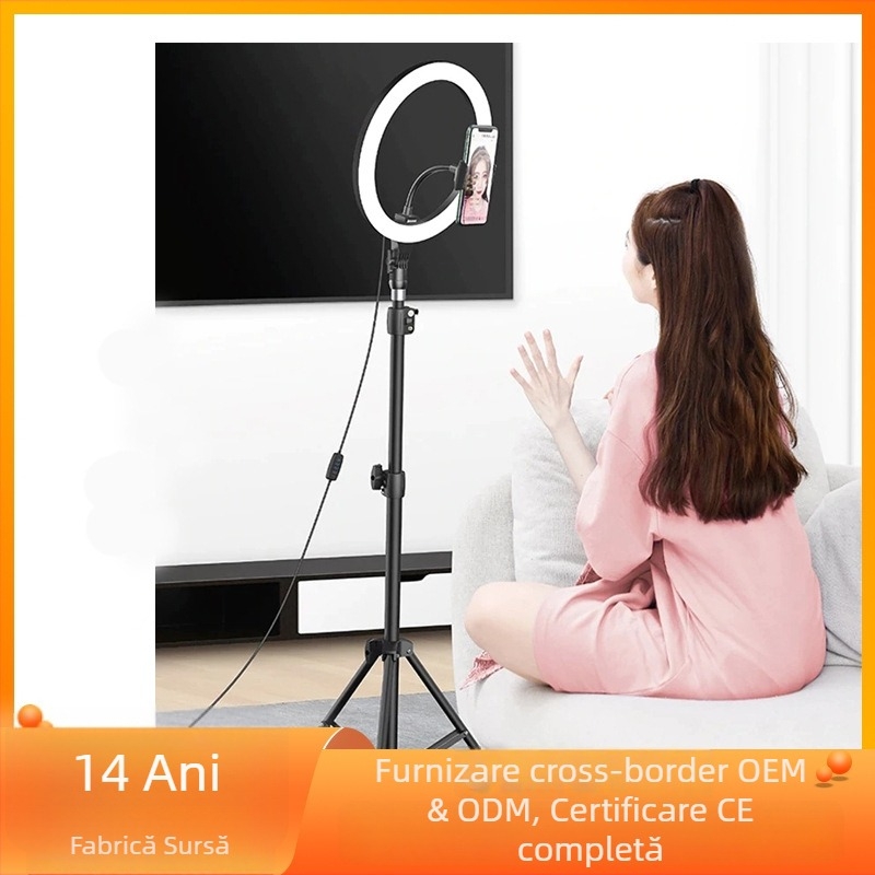 Lumină RGB cu trepied pentru live streaming, suport pe podea, montare verticală, putere sub 10W, tensiune 10V