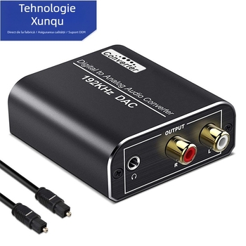 XQ-51 Convertor Digital-Analog pentru Audio cu Intrări Fibre Optice și Coaxiale, Ieșire Analogică 3,5 mm pentru TV