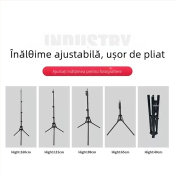 Trepied invers de pliere pentru streaming live, construcție din fier, 4 secțiuni, capacitate de încărcare 3 kg, greutate 590 g, fără placă de eliberare rapidă, fotografiere stabilă