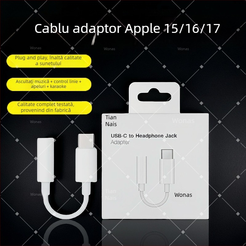 Adaptor cablu USB-C către 3,5 mm pentru iPhone 15