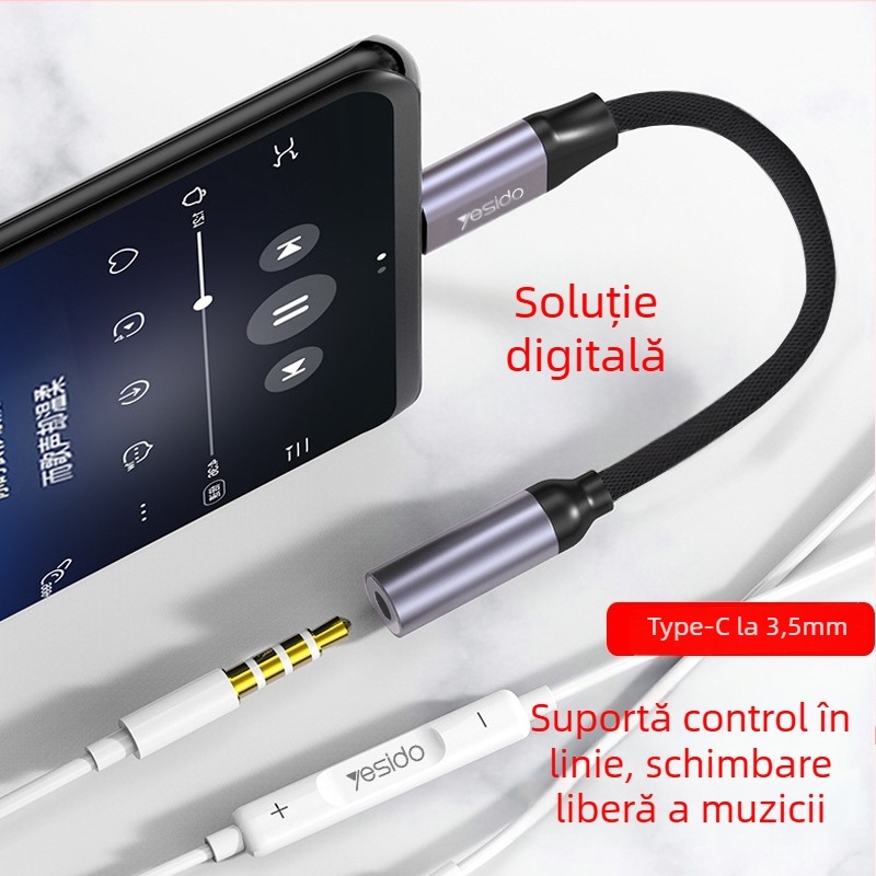 Yesido YAU19 adaptor Type-C la 3,5 mm pentru Android