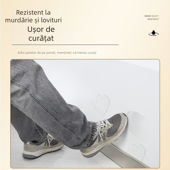 Autocolant de perete ștergibil – Yizhong, material PP, autoadeziv, anti-murdărie, decor minimalist plat pentru living, birou, baie – 1 bucată