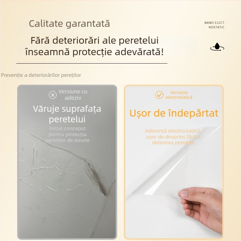 Autocolant de perete ștergibil – Yizhong, material PP, autoadeziv, anti-murdărie, decor minimalist plat pentru living, birou, baie – 1 bucată