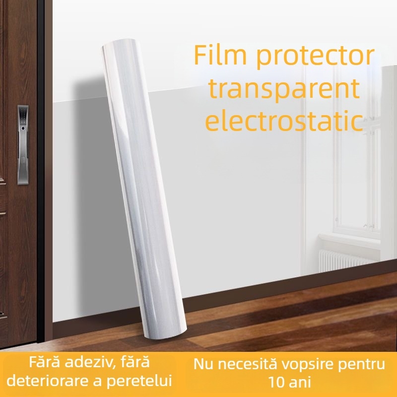 Autocolant de perete ștergibil – Yizhong, material PP, autoadeziv, anti-murdărie, decor minimalist plat pentru living, birou, baie – 1 bucată