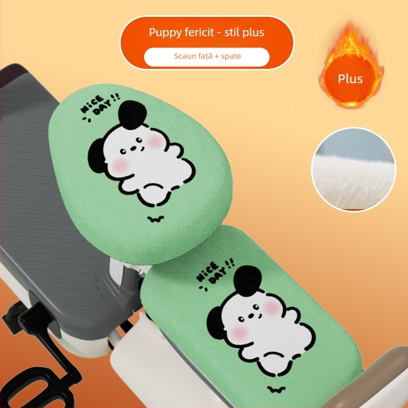 Husă pentru scaun de vehicul electric - iarnă, pluș, universală; Material: pluș; Umplutură: altul; Personalizare: Nu