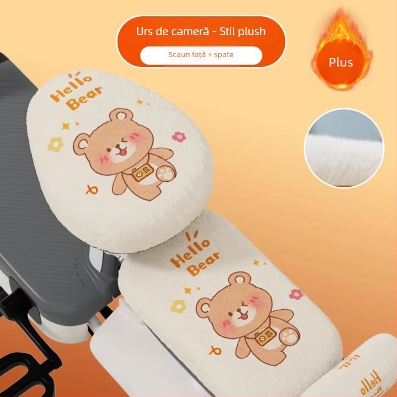 Husă pentru scaun de vehicul electric - iarnă, pluș, universală; Material: pluș; Umplutură: altul; Personalizare: Nu