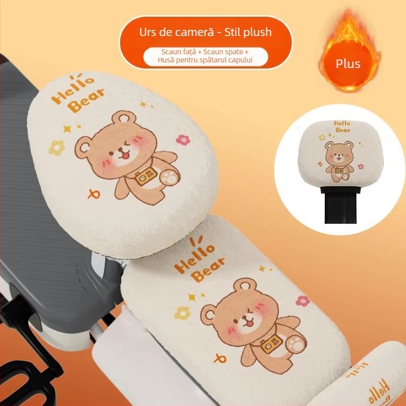 Husă pentru scaun de vehicul electric - iarnă, pluș, universală; Material: pluș; Umplutură: altul; Personalizare: Nu