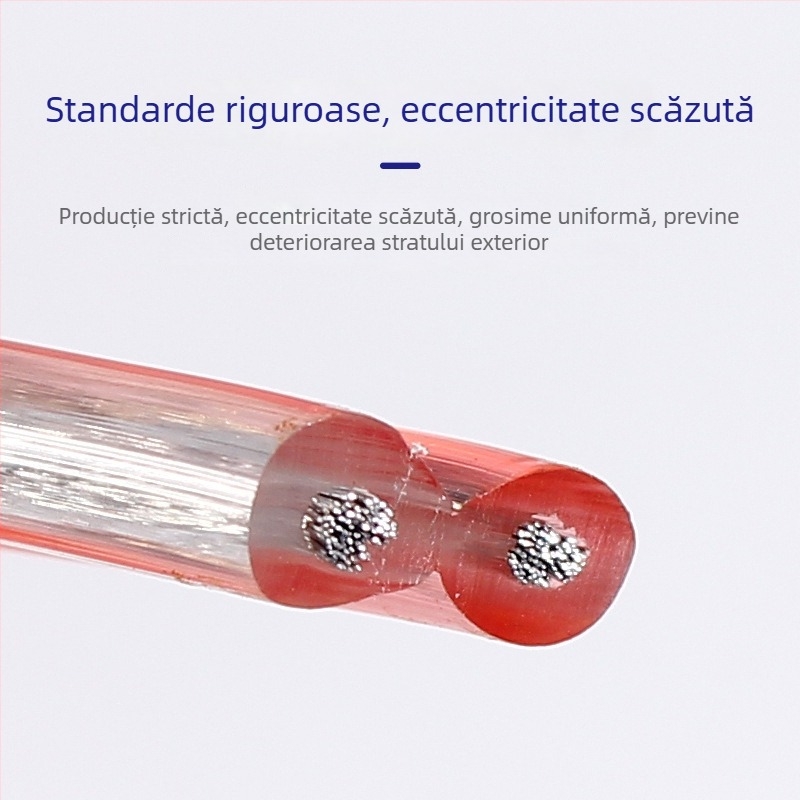 Cablu audio pentru boxe – 150 nuclee OFC din cupru, izolație PVC, conductori transparenți aur-argintiu, pentru amplificatoare și difuzoare, certificat conform Standardului Național