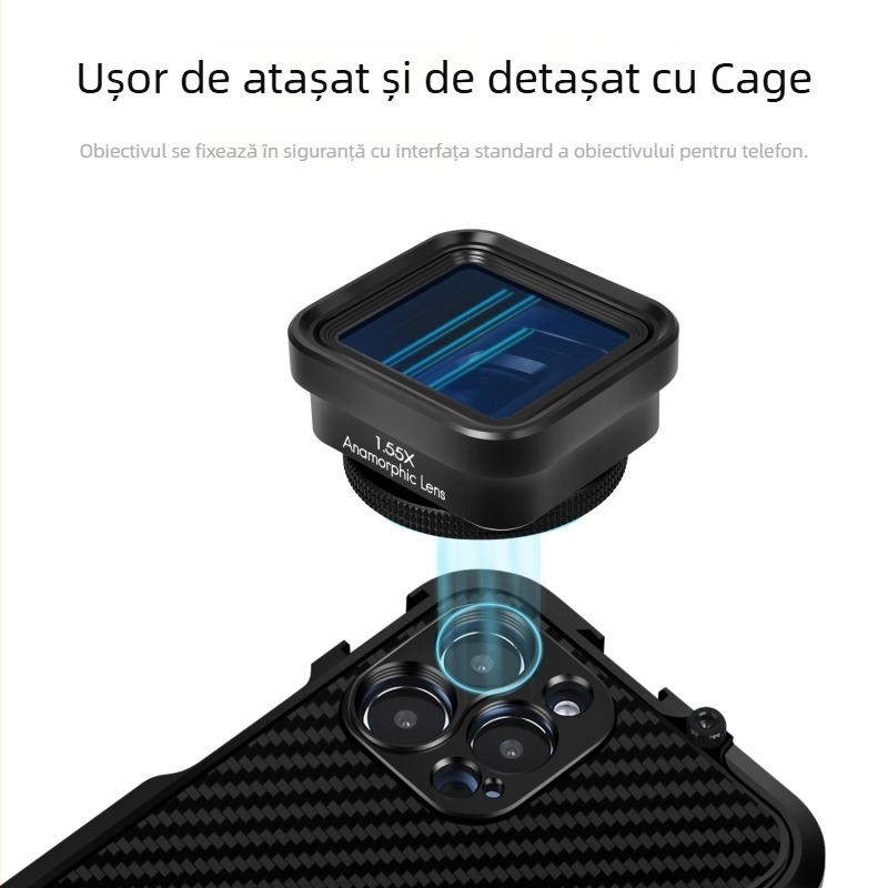 1.55x obiectiv film pentru smartphone pentru filmare video – deformare ultrawindă, compatibilitate universală