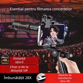 Desnai obiectiv teleobiectiv pentru telefon, 28x zoom, pentru filmări la concerte și festivaluri, cameră HD
