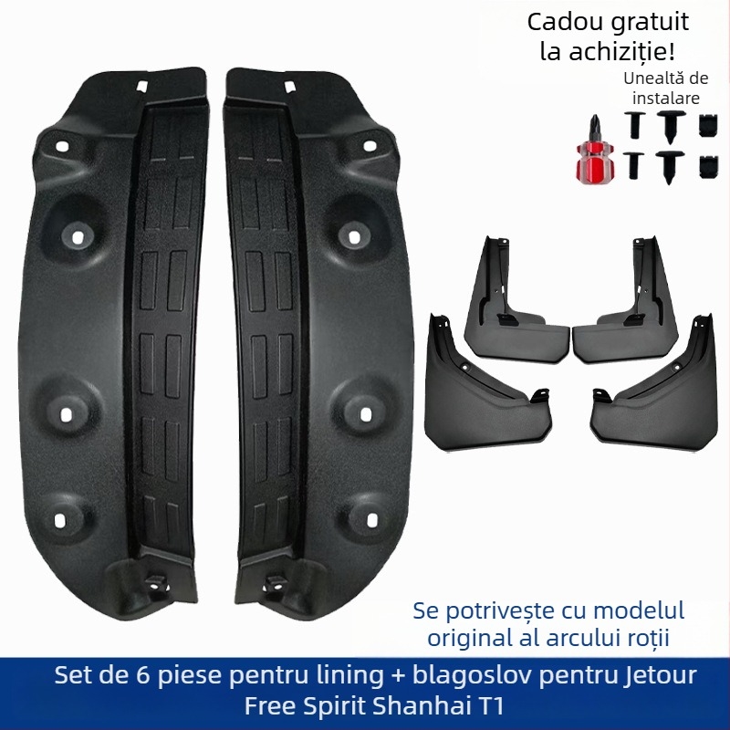 Protecție noroi pentru roata din spate cu insertie interioară, Jetour Traveler Shanhai T1/T2, din plastic
