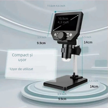 GAOSUO G1000 microscop LCD digital stereo, cameră industrială, 1000x mărire