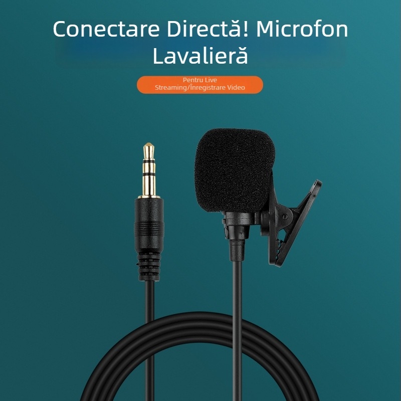 Microfon lavalier Little Bee pentru înregistrare, echipament profesional cu card de sunet pentru cursuri online, compatibil cu telefonul și calculatorul