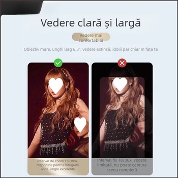 Lentilă teleobiectiv pentru smartphone, telescop extern cu zoom pentru înregistrări de concerte, compatibil Halebor
