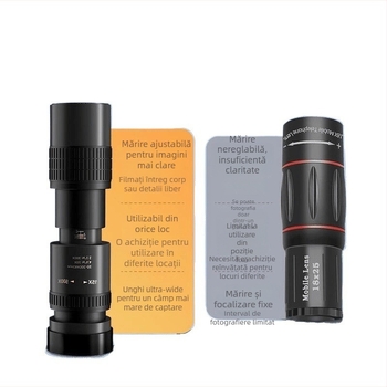 Lentilă teleobiectiv pentru smartphone, telescop extern cu zoom pentru înregistrări de concerte, compatibil Halebor