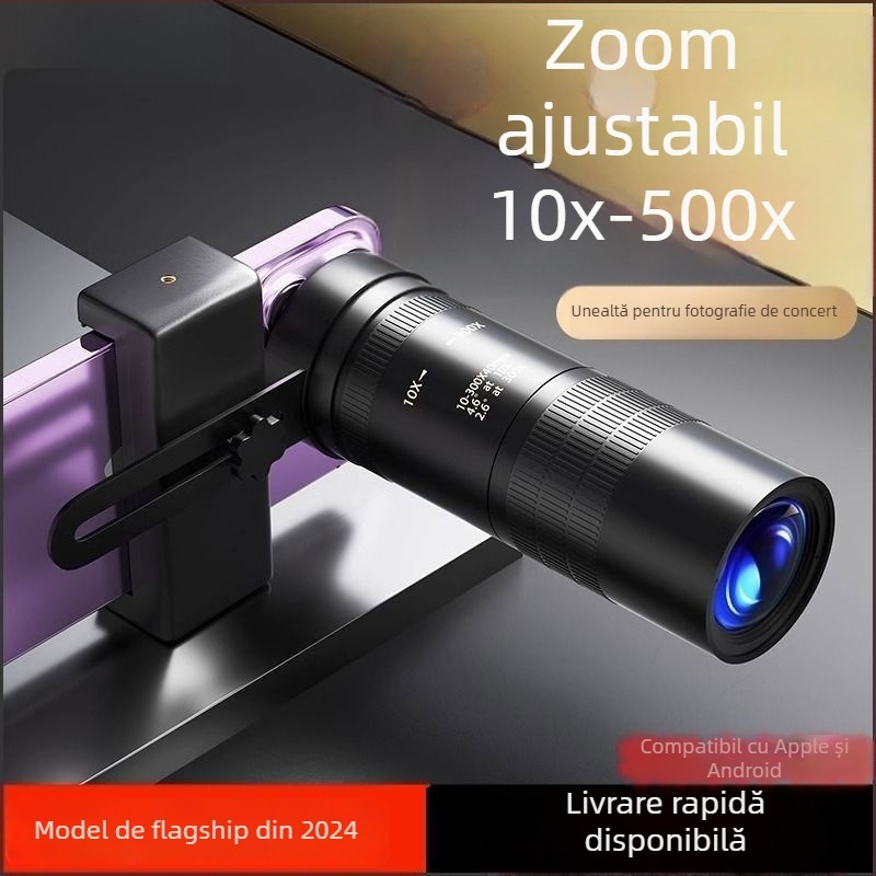Lentilă teleobiectiv pentru smartphone, telescop extern cu zoom pentru înregistrări de concerte, compatibil Halebor