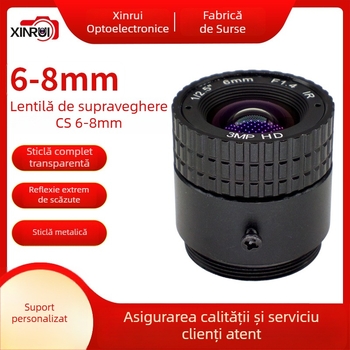 Lentilă de supraveghere CS, focală 6mm, diafragmă F1.4, unghi de vizualizare 90°, diametru filtru Ø22mm