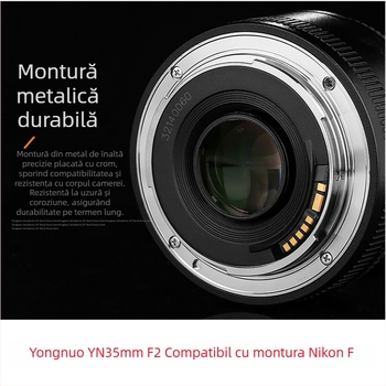 Yongnuo YN 35mm F2 pentru Nikon F-mount, obiectiv fix pentru full-frame, filtru de 58 mm, distanța minimă de focalizare 0,25 m