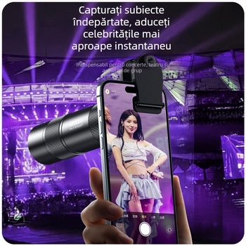 Obiectiv teleobiectiv pentru telefon 400 mm pentru portrete de la concerte; compatibil cu telefoane mobile; sticlă optică + aliaj de aluminiu; brand JOVOCN