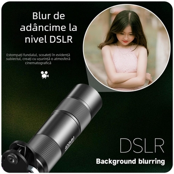 Obiectiv teleobiectiv pentru telefon 400 mm pentru portrete de la concerte; compatibil cu telefoane mobile; sticlă optică + aliaj de aluminiu; brand JOVOCN