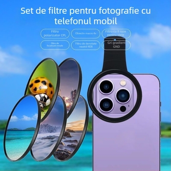 Set filtre pentru telefonul mobil cu polarizator CPL, filtru ND, design clip-on, 8 straturi de acoperire
