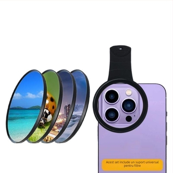 Set filtre pentru telefonul mobil cu polarizator CPL, filtru ND, design clip-on, 8 straturi de acoperire