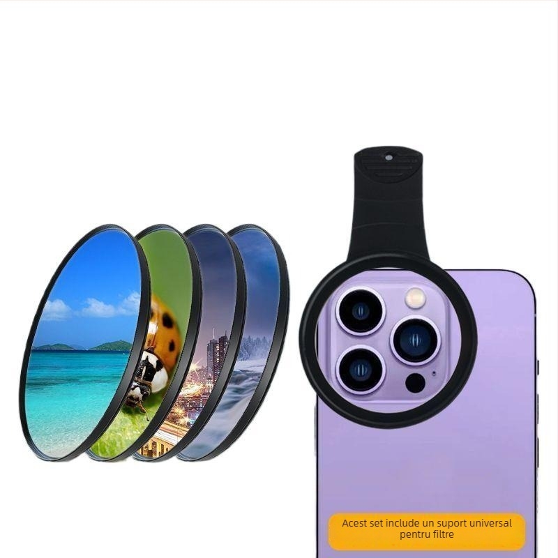 Set filtre pentru telefonul mobil cu polarizator CPL, filtru ND, design clip-on, 8 straturi de acoperire
