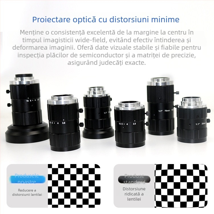 CS-Chensheng FA obiectiv fix pentru camere industriale, interfață C, distorsiune redusă, imagine ultra clară