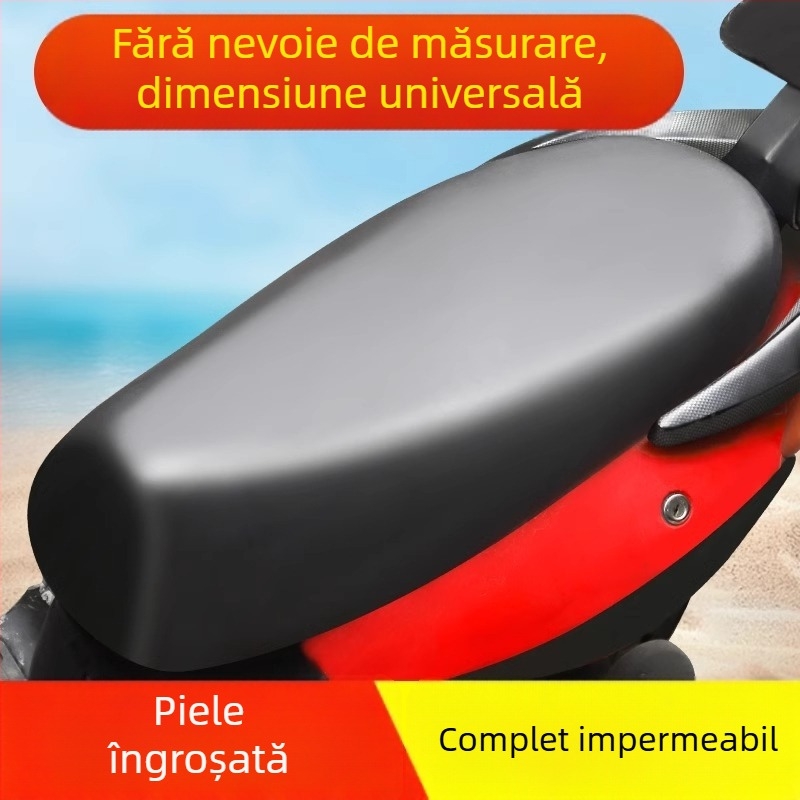 Husă de șezut din piele pentru bicicletă electrică, potrivire universală, toate sezoanele, fără umplutură