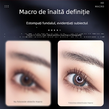 JOVOCN JV-M1 Obiectiv Macro cu Iluminare pentru Fotografii de Gene, Bijuterii și Frumusețe — Compatibil cu Brand General și Model General