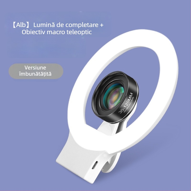 JOVOCN JV-M1 Obiectiv Macro cu Iluminare pentru Fotografii de Gene, Bijuterii și Frumusețe — Compatibil cu Brand General și Model General