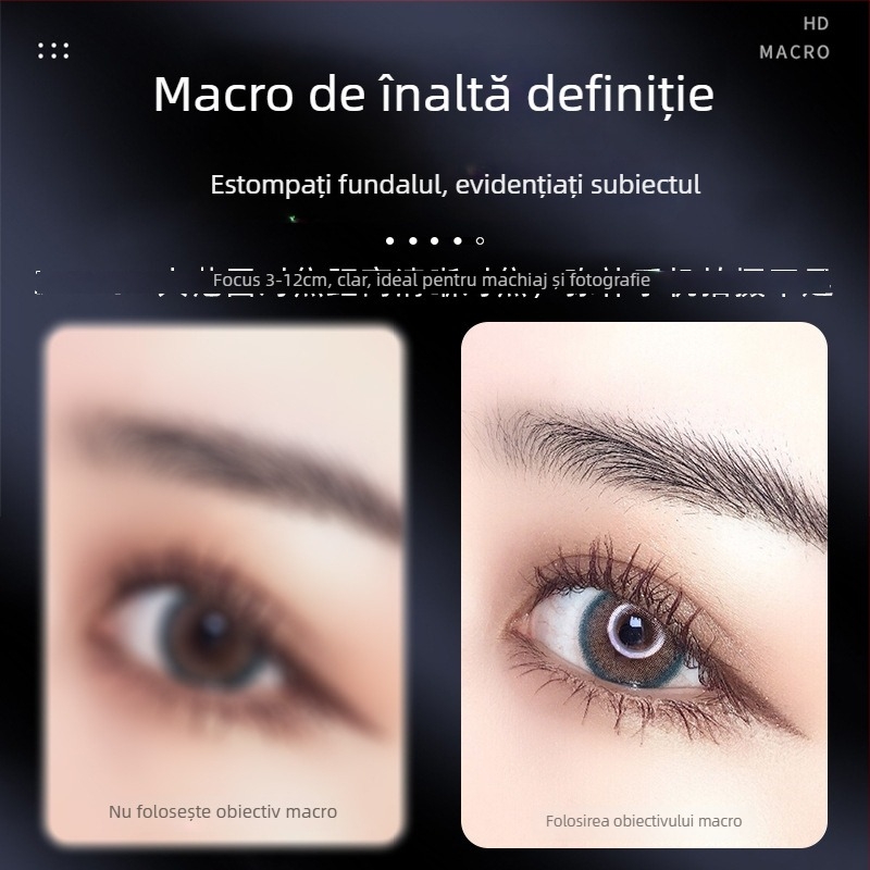 JOVOCN JV-M1 Obiectiv Macro cu Iluminare pentru Fotografii de Gene, Bijuterii și Frumusețe — Compatibil cu Brand General și Model General