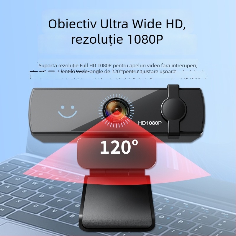 Webcam USB 2.0 HD 1080p cu autofocus și microfon încorporat, fără drivere