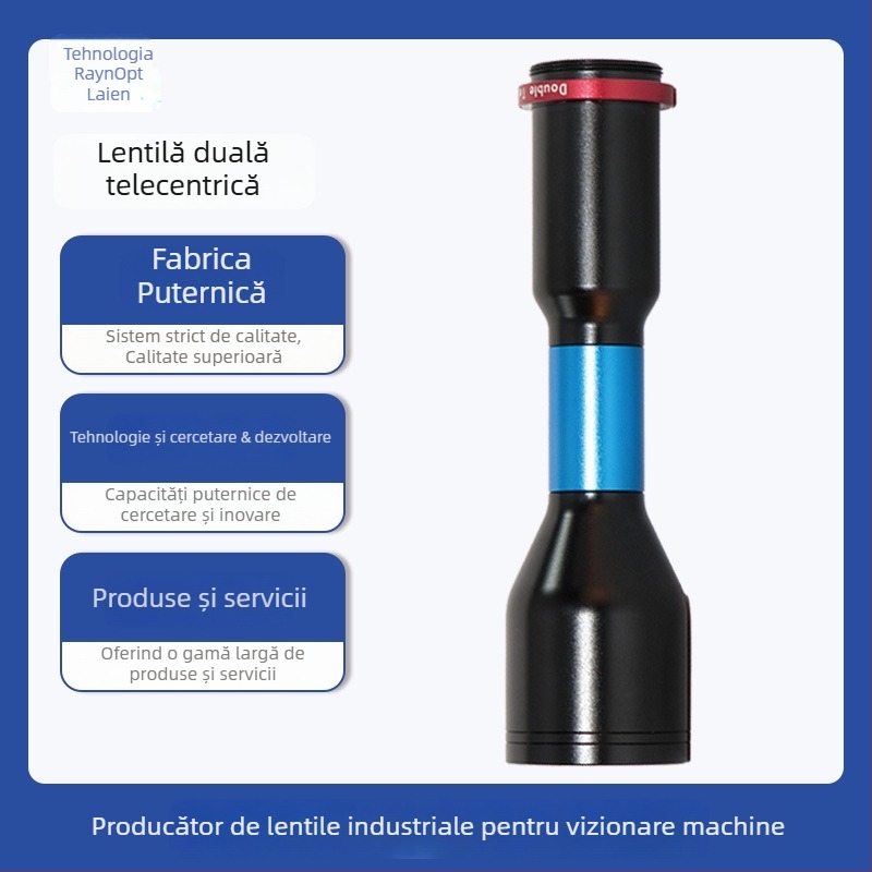 Lane T110050A obiectiv optic industrial bi-telecentric, compact, distanță scurtă a obiectului, 3,45 μm pas de pixeli, fără distorsiuni, înaltă definiție