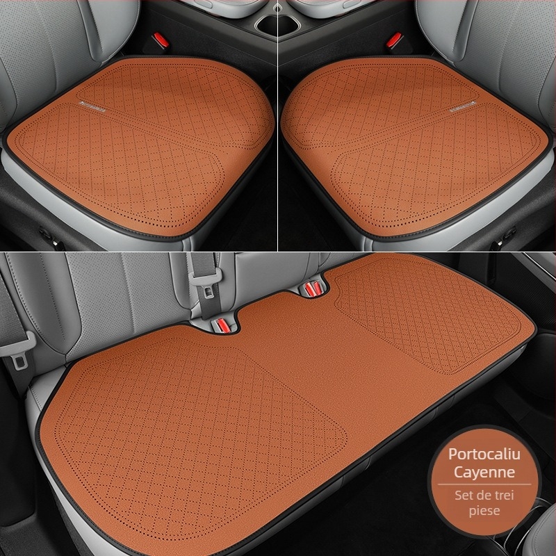 Set covoară șezut auto pentru toate anotimpurile, format din trei piese, țesătură antiderapantă din poliester și PET, respirabil vara, izolație termică iarna
