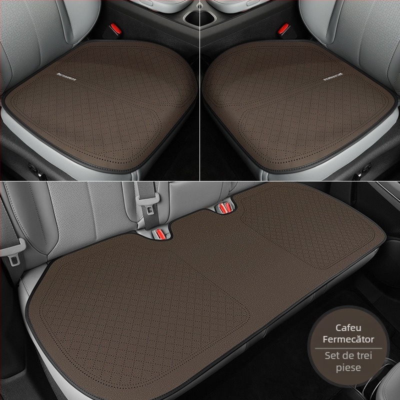 Set covoară șezut auto pentru toate anotimpurile, format din trei piese, țesătură antiderapantă din poliester și PET, respirabil vara, izolație termică iarna
