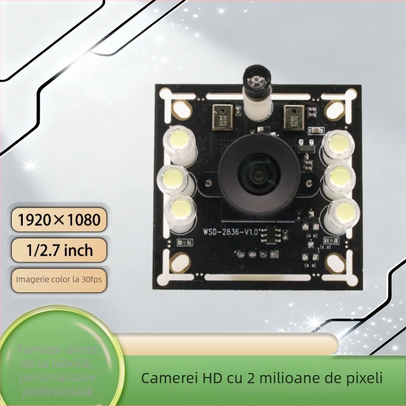 Cameră USB pentru PC cu senzor de 2MP, rezoluție 1080p (1920x1080), 30fps, USB 2.0, microfon încorporat